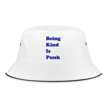 Freundlich zu sein ist Punk - Bucket Hat - Weiß/Navy - Vorne