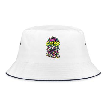 Mein Hund ist mein Cardio - Bucket Hat - Weiß/Navy - Vorne