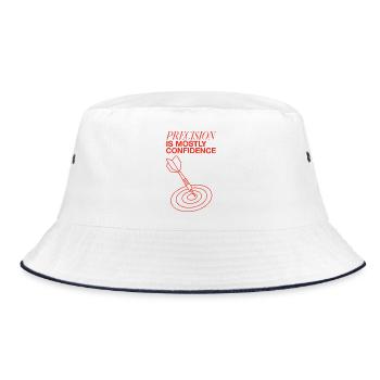 Darts – Precision Is Mostly Confidence - Bucket Hat - Weiß/Navy - Vorne