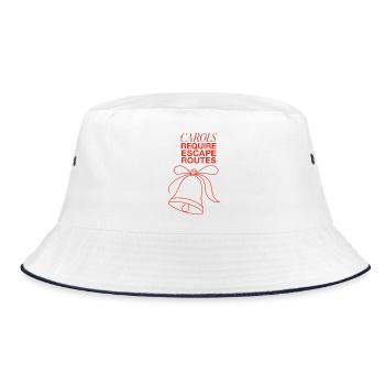 Weihnachtshumor – Carols Require Escape Routes - Bucket Hat - Weiß/Navy - Vorne