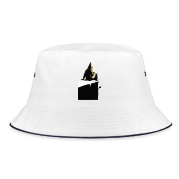 Coffeenaut auf der Spitze - Bucket Hat - Weiß/Navy - Vorne