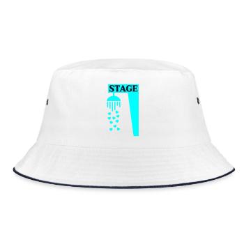 Bühnenduschgesang - Bucket Hat - Weiß/Navy - Vorne