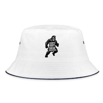 Kämpfe hart siege souverän - Bucket Hat - Weiß/Navy - Vorne
