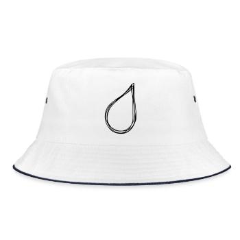 Tropfen handgezeichnet - Bucket Hat - Weiß/Navy - Vorne