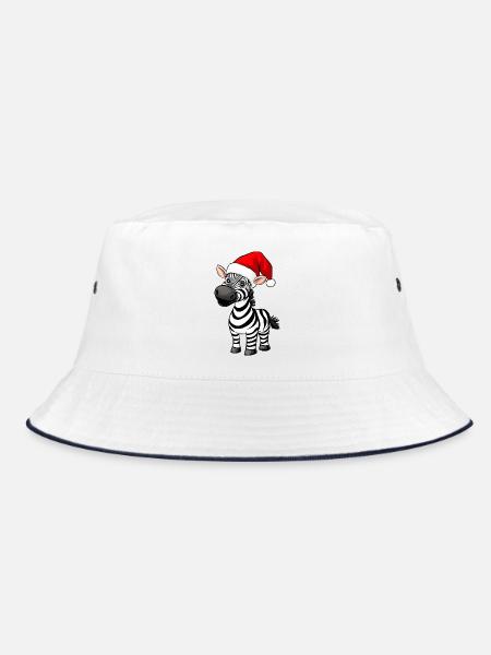 Zebras Weihnachten - Bucket Hat - Weiß/Navy