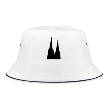 Der Kölner Dom in Köln - Bucket Hat - Weiß/Navy - Vorne