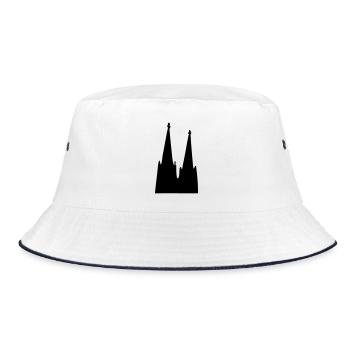 Der Kölner Dom zu Köln - Bucket Hat - Weiß/Navy - Vorne
