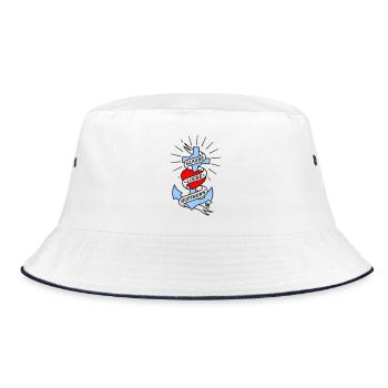 Glaube Liebe Hoffnung tall colored - Bucket Hat - Weiß/Navy - Vorne
