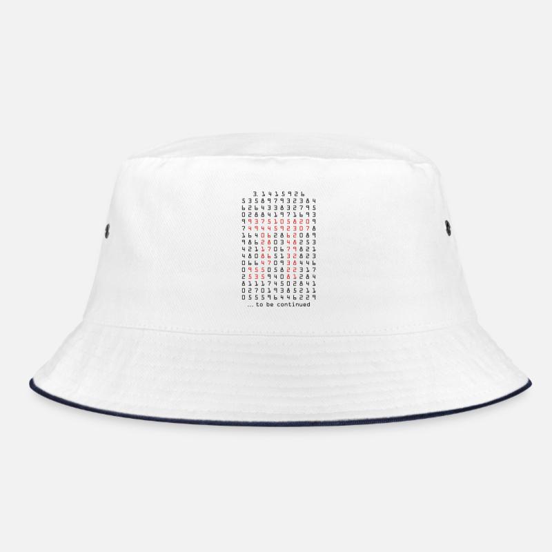 pi - 3,14159265 - nerd - mathematik - Bucket Hat - Weiß/Navy