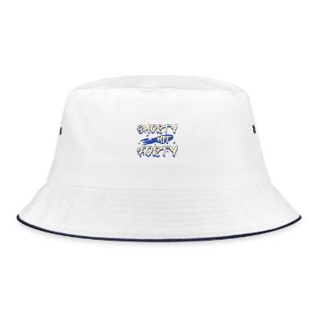 Shorty Hit Forty Hello Forties Wird 40. Geburtstag - Bucket Hat - Weiß/Navy - Vorne