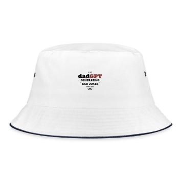 DadGPT Generating Bad Jokes Since 2025 Techie Dad - Bucket Hat - white/navy - Front