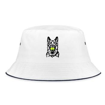 German Longhaired German Shepherd Dogs Wilsigns - Bucket Hat - white/navy - Front