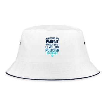 Meilleur policier du monde idée cadeau - Bob - blanc/marine - Devant