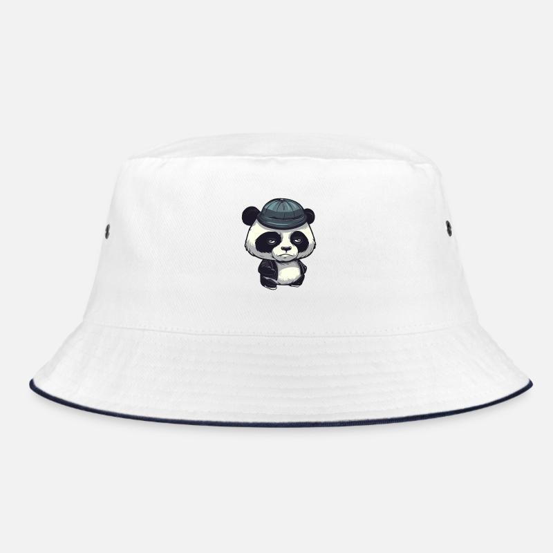 Cool panda bear with wool hat Bucket Hat