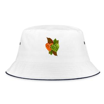 Checkered heart - Bucket Hat - white/navy - Front