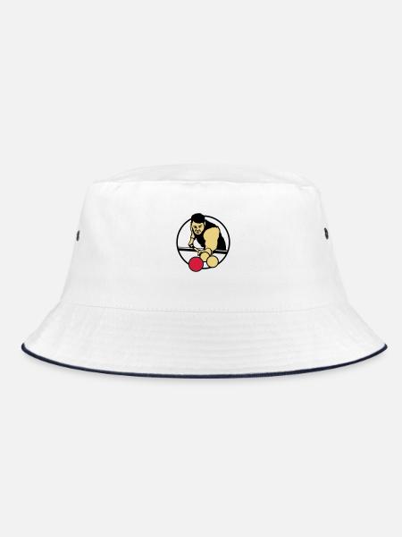 billard_3c - Bucket Hat - white/navy - Front