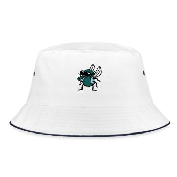 cool_fly_3c_white - Bucket Hat - Weiß/Navy - Vorne