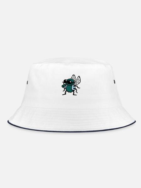 cool_fly_3c_white - Bucket Hat - Weiß/Navy - Vorne