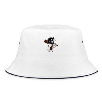 Caveman funny comic sunglasses - Bucket Hat - white/navy - Front