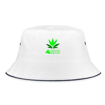 420 Kraut! - Bucket Hat - Weiß/Navy - Vorne