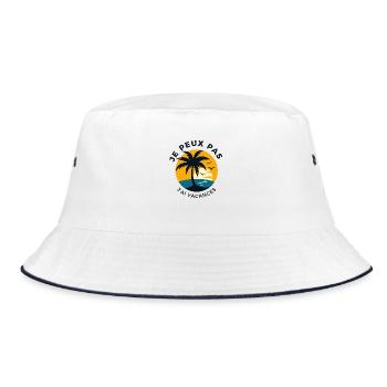 Ich kann nicht Urlaub machen - Bucket Hat - Weiß/Navy - Vorne
