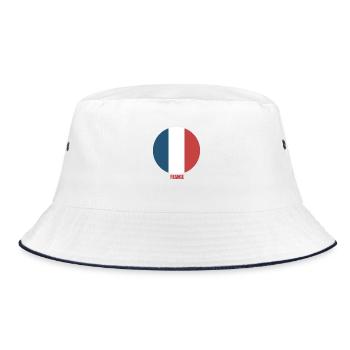 FRANCE drapeau et emblème de la France. Supporter - Bob - blanc/marine - Devant