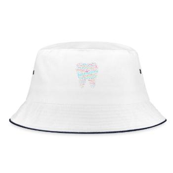 Dental Technology Bullshit Wordcloud colorful - Bucket Hat - white/navy - Front