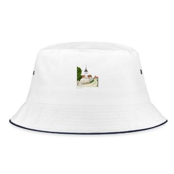 Hainsfarth // Illustration - Bucket Hat - Weiß/Navy - Vorne
