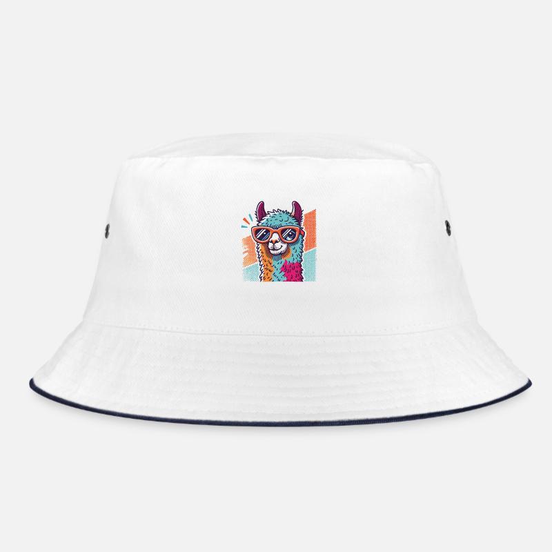 Lama Pop Art avec lunettes de soleil - Bob - blanc/marine