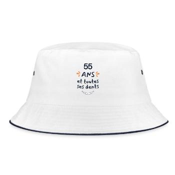 55 years of humor gift 55 years anniversary - Bucket Hat - white/navy - Front
