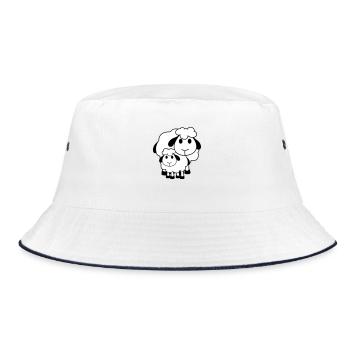 Family Sheep 2 Dad Mom Mother Child Love Baby - Bucket Hat - white/navy - Front