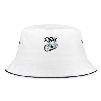 SR2 (light blue) // Illustration - Bucket Hat - white/navy - Front