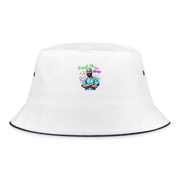 Male Nurse Hero - Bucket Hat - white/navy - Front