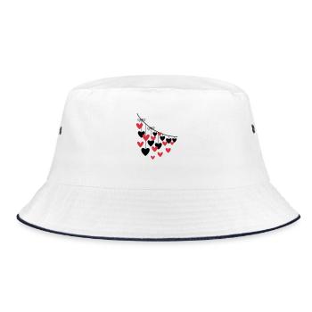 Heart Garland Many Hearts - Bucket Hat - white/navy - Front