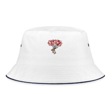 Kinder - Bucket Hat - Weiß/Navy - Vorne