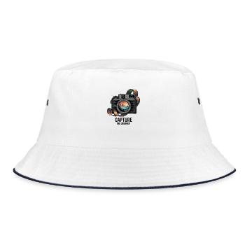 Capture the Journey - Bucket Hat - Weiß/Navy - Vorne