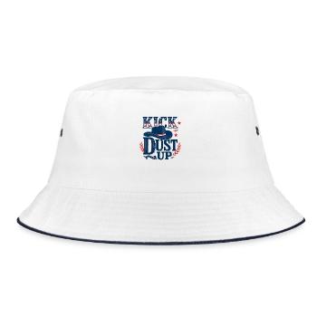 Kick Dust Up Cowboy - Western - Country - Bucket Hat - white/navy - Front