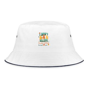 Ich glaube auch nicht an dich Lustige Weihnachtssprüche - Bucket Hat - Weiß/Navy - Vorne