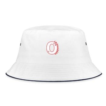 Number 0 - Bucket Hat - white/navy - Front