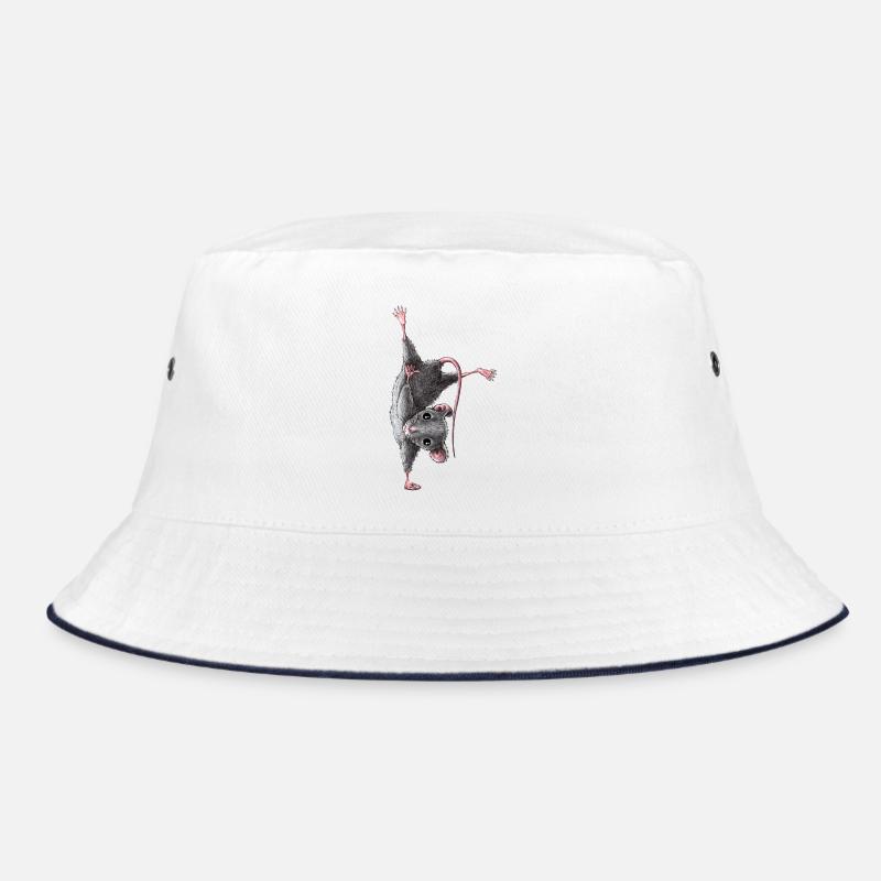 Maus - Bucket Hat - Weiß/Navy