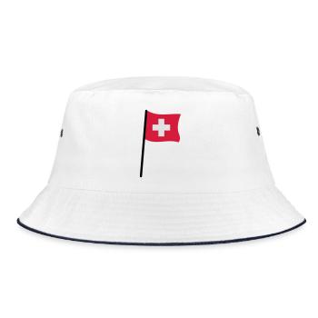 Swiss flag - Bucket Hat - white/navy - Front