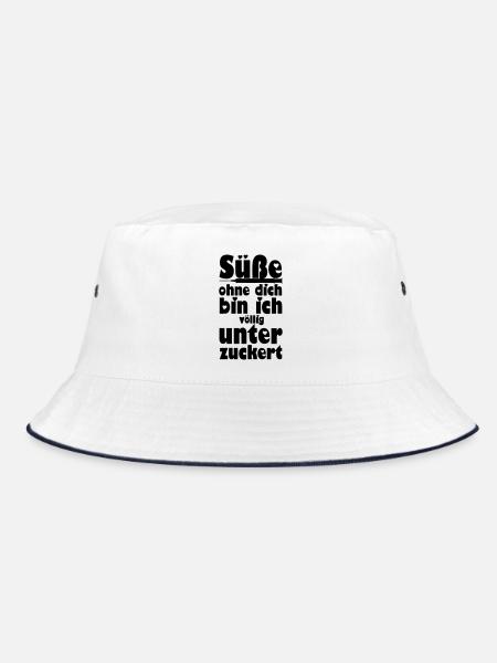 Süße - Völlig unterzuckert Liebe, Paare, Geschenk - Bucket Hat - Weiß/Navy