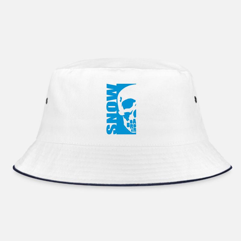 snowboarder skull Bucket Hat