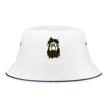 Spectacled beard comic hero - Bucket Hat - white/navy - Front