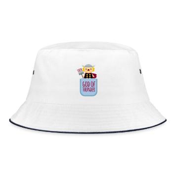 Thor Thunder god God of Thunder breast pocket baby - Bucket Hat - white/navy - Front