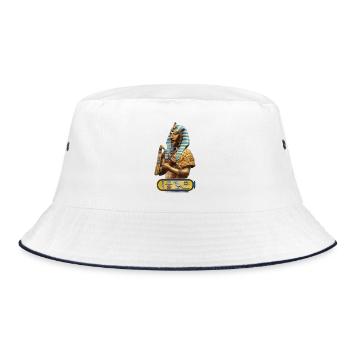 Akhenaten - Pharaoh of Egypt - Bucket Hat - white/navy - Front