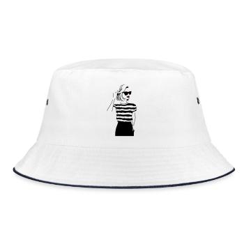 Kiss of the Night Lip Accent - Bucket Hat - white/navy - Front