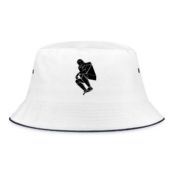 The thinker of triangles and squares - Bucket Hat - white/navy - Front