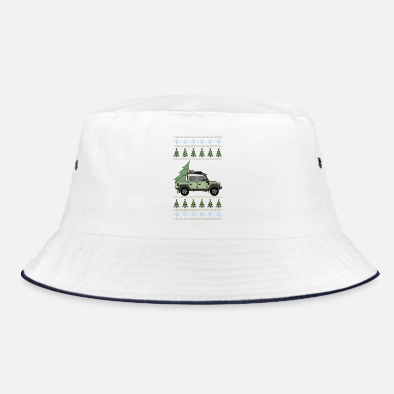 Defender Offroad Pickup - Christmas Tree - Bucket Hat - white/navy