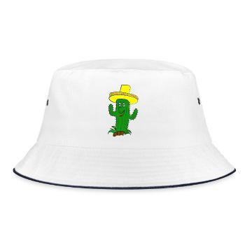 cactus - Bucket Hat - white/navy - Front